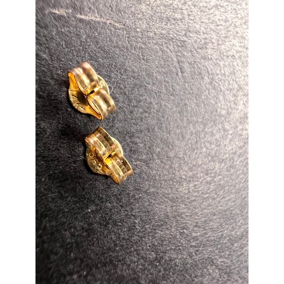 14k Gold Emerald-Cut Garnet Stud Earrings - Picture 4 of 16